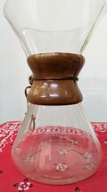 ビンテージ CHEMEX PYREX オールドケメックス パイレックス ウッドネック 脚付き ガラス製 USA コーヒーメーカー_画像4