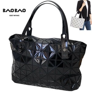 【ほぼ未使用】BAO BAO ISSEY MIYAKE バオバオ イッセイミヤケ ROCK BASICS トートバッグ 黒 ハンドバッグ 日本製 バッグ ホログラム有