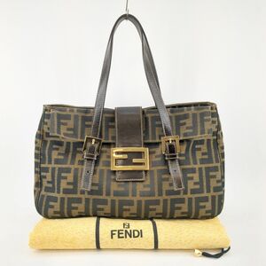 フェンディ ハンドバッグ ズッカ ブラウン FFロゴ ゴールド金具 程度B FENDI ◆3107/SBS通り店