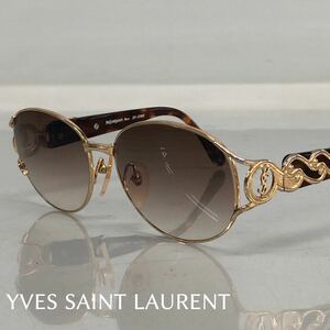 H■ YVES SAINT LAURENT Paris イヴサンローラン YSL サングラス 31-7705 ブラウン系 グラデーション サイドロゴ べっ甲 鼈甲 ビンテージ 