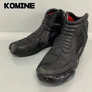 Y■ KOMINE コミネ エアスルー ライディングシューズ BK-086 メンズ 28㎝ ブラック 黒 バイクシューズ バイクブーツ バイクウェア 中古品