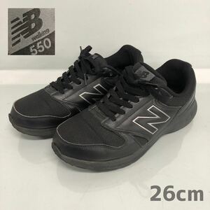 T■ new balance ニューバランス 4E MW550 ブラック ウォーキングシューズ 26cmスニーカー メンズ 靴 カジュアル 幅広 中古品