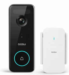 AOSU 2K ワイヤレス カメラ付き インターホン 外出先からも通話可能 ドアホン ビデオドアベル カメラ付き 2.4GHz WiFi 並行輸入