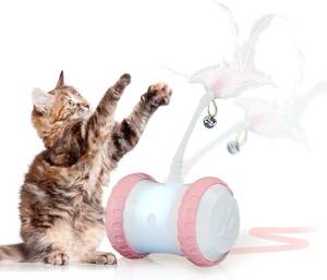新品未使用・送料無料【2個セット】Wajora 電動 猫じゃらし 猫 おもちゃ 3色LED USB充電式 360度回転式 一人遊び 運動不足対策 