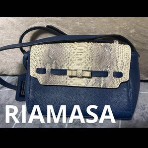 RIAMASA リアマッサ 牛革 パイソン ショルダーバッグ レザー