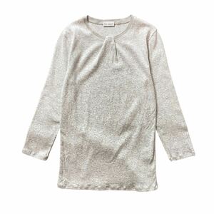 美品 BRUNELLO CUCINELLI ブルネロクチネリ リブ コットン カットソー 長袖 トップス レディース M グレー