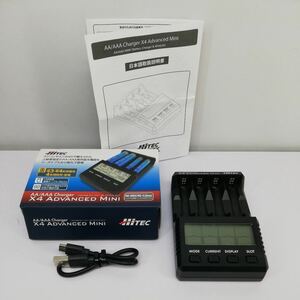 レ)[動作確認済] HiTEC ハイテック AA/AAA Charger X4 Advanced Mini 44293-B ラジコン ニッケル水素電池 ニカド 充電器 管理Y 送料520円