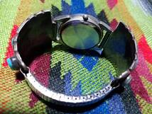 インディアンジュエリー 天然石 ターコイズ ブレスレット ウォッチ 腕時計 可動品 925 スターリング シルバー 蛇腹 ベルト / NAVAJO ナバホ_画像8