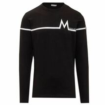 ★現行モデル★ MONCLER 長袖Tシャツ ロンT Ｍ　モンクレール ワッペン ロゴ ブラック 国内正規品 入手困難_画像1