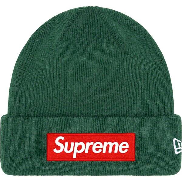 新品未開封 Supreme New Era Box Logo Beanie Dark Pine 22FW 緑 green ボックス ロゴ ビーニー ニット帽子