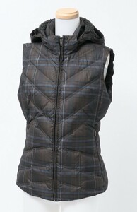 TG9953＝パタゴニア/patagonia*チェック柄*ダウンベスト*Down With It Vest《28395FA12》XS*ブラウン×グレー系