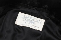 GO8881◇アメリカンレジェンド/AMERICAN LEGEND ブラックミンク 最高級本毛皮 リアルファー セミロングコート size13 黒系_画像7