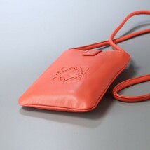 MF9042*スペイン製《LOEWE ロエベ》アナグラム レザー ミニショルダーバッグ ポシェット ポーチ 鞄 レッド_画像3