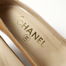 GO6776*フランス製*CHANEL シャネル*レザーパンプス*CC ココマーク*スクエアトゥ*36(22.5cm相当)*靴*ベージュ_画像7