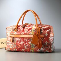 MF9890*フランス製*ルイヴィトン Louis Vuitton リチャードプリンス《M95734/ウィークエンダーPM》モノグラムパルプ ボストンバッグ ローズ_画像1