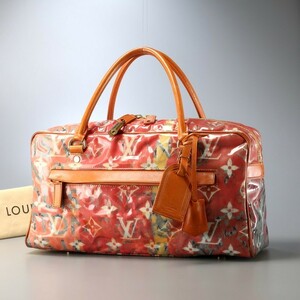 MF9890*フランス製*ルイヴィトン Louis Vuitton リチャードプリンス《M95734/ウィークエンダーPM》モノグラムパルプ ボストンバッグ ローズ