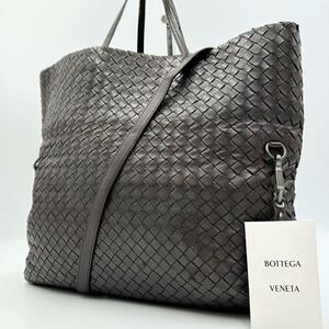 【美品／希少】BOTTEGA VENETA ボッテガヴェネタ 3way ショルダーバッグ クラッチバッグ トートバッグ ブラウン 大容量 イントレチャート