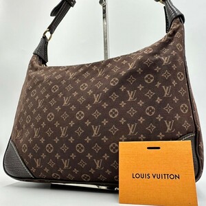 極美品☆LOUIS VUITTON ルイヴィトン モノグラム ブローニュ ミニラン エベヌ ショルダーバッグ ワンショルダー キャンバス ブラウン 廃盤