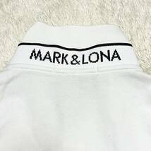 美品！50/XL MARK&LONA マークアンドロナ　長袖ポロシャツ　ホワイト　白　ゴルフ　マンシングウェア　スカル　ロゴワッペン　高級　3632_画像9