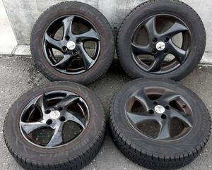 新古品☆15インチ【スタッドレスタイヤ付】195/60R15☆プジョー 純正ホイールセット☆4穴、PCD108、206、207、208、307、308