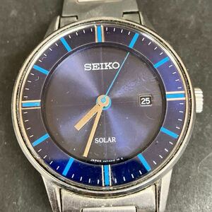 Y0333 腕時計 SEIKO セイコー V147-0AL0 電波時計 シルバー系 青文字盤 メンズ腕時計 ブランド 動作未確認 ジャンク