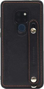 HANATORA HUAWEI Mate 20 イタリアンレザー スマホケース 耐衝撃 本革 ハンディベルト ブラック 黒 無地 GH-Mate20-Black-m