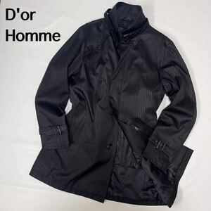 D'or Homme ドールオム　ビジネスコート　ステンカラーコート ライナー付き　ブラック アウター コート ジャケット 高級　百貨店