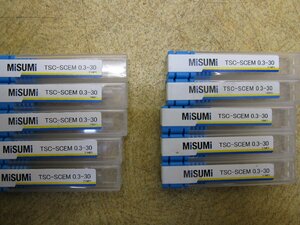 送料無料 未使用品 MiSUMi ミスミ TSC 超硬テーパボールエンドミル TSC-SCEM 0.3-30 10本セット 刻印用 半月タイプ 切削 フライス 3