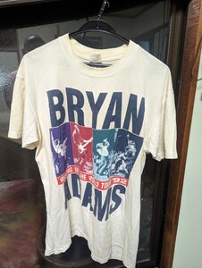 ブライアンアダムス　bryan adams ビンテージT シャツLサイズ　92年　ツアー地バージョン　希少　バンドtシャツ