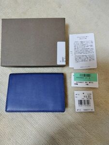 新品　Fico フィーコ　メンズ　ブライドルレザー　パスケース/カードケース/名刺入れ　青