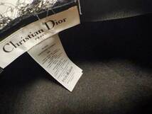 クリスチャンディオール Christian Dior チュール レース ベレー帽 ベール 帽子 #58 ラビット100％ ブラック 黒 04DPN911G893_画像4