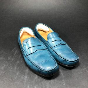 サントーニ SANTONI ドライビングシューズ 9.5 イタリア製 ハンドメイド レザーローファー