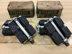 yp33】TSUNO製作所 自転車 ペダル 2セット ゴム 黒 未使用長期保管品 旧JISマーク レトロ 昭和 レア 当時物 コレクション 実用車？