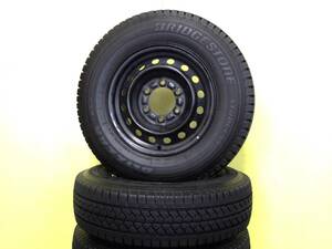 S3755 中古 4本 195/80R15 107/105L LT ブリヂストン ブリザック VL1 トヨタ純正 スチール 6J +35 6H 139.7 ハイエース 200系 スタッドレス