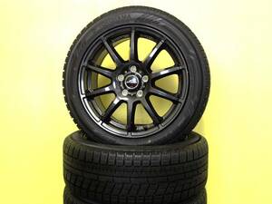 S3756 中古 4本 215/50R17 ヨコハマ アイスガード 6 iG60 Stag 7J +48 ガンメタ 軽量 プリウスα レヴォーグ ジェイド インサイト リーフ