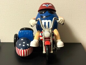 M&M's World Dispenser Moterbike エムアンドエムズ バイク ディスペンサー サイドカー付バイク 星条旗 アメリカンバイク フィギュア