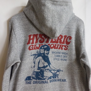 【ヒステリックグラマー バイクガール ジップパーカー M】0293CF04 HYSTERIC GLAMOUR 両面プリント