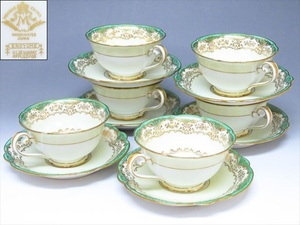 ◆◇[希少] NORITAKE オールドノリタケ ENDYOME カップ＆ソーサー 計6客 M印 1930年代 海外輸出向け ハンドペイント◇◆