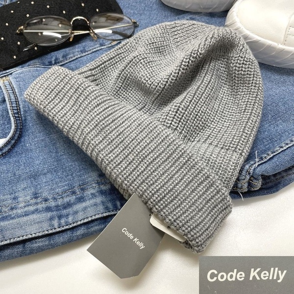 Code Kelly グレー ショートニットキャップ メンズ レディース アウトドア タグ キャンプ カジュアル ダンス ロール コードケリー