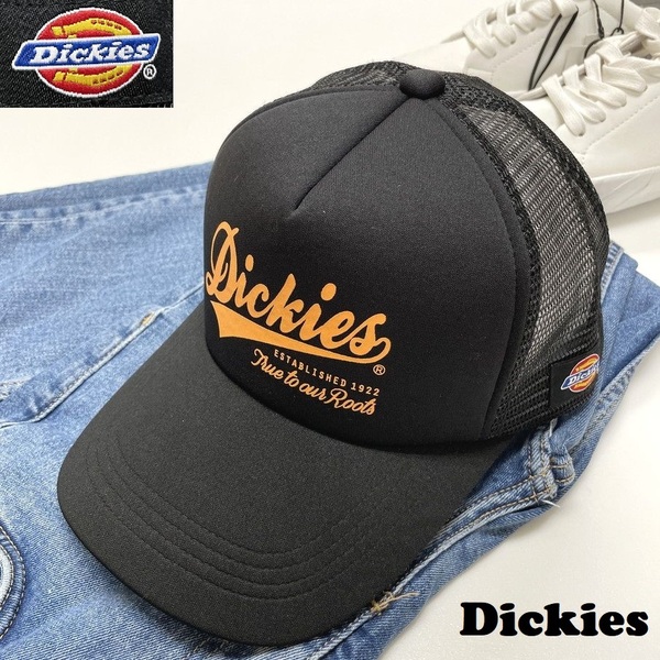未使用品 Dickies ブラック メッシュキャップ アメカジ メンズ レディース カジュアルアウトドア キャンプ バイク ロゴフェス ディッキーズ