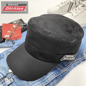 未使用品 Dickies ブラック ワークキャップ アメカジ メンズ レディース カジュアル アウトドア キャンプ バイク ロゴ刺繍黒 ディッキーズ