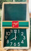 70' vintage seven 7-up Hanging Electric Wall Clock◆ビンテージセブンアップライト付掛時計◇当時レア◆昭和レトロ企業アドバタイジング_画像2