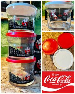 80' vintage Coca-Cola GHOSTBUSTERS2 Glass Canister×3◇ビンテージゴーストバスターズグラスキャニスター◇コカコーラ◇公開当時