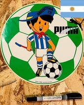 78' vintage MASCOT WORLD CUP ARGENTINA GAUCHITO sticker large◆ビンテージサッカーワールドカップアルゼンチンステッカー大◆欧州当時_画像1