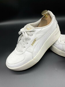 衝撃プライス！『最強の1足！』【PUMA プーマ/スカイ ウェッジ】厚底レザースニーカー！ホワイト/jp22.5cm！1.19