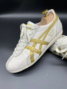 衝撃プライス！『最強の1足！』【Onitsuka Tiger オニツカタイガー/TH201L】高級レザースニーカー！ホワイト×ゴールド/jp23cm！1.23