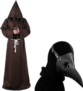 中世 修道士 コスプレ ハロウィン 僧侶 仮装 ローブ フード ＆ ペストマスク