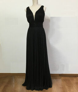cbdr207　未使用ロングドレス　ブラック　サイズ：16　アメリカサイズ　タグ付き　ラメ糸　ビジュー　ライブ　パーティー　舞台衣装