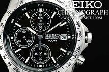 1円～ 1スタ セイコー 正規品 海外モデル SEIKO 逆輸入 タキメーター 新品 1/20秒 クロノグラフ 腕時計 メンズ激レア入手困難 100m防水_画像6