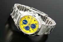 1円～ 1スタ セイコー 正規品 海外モデル SEIKO イエロー ブルー 逆輸入 100m防水 クロノグラフ 新品 腕時計 50ｍ防水メンズ激レア入手困難_画像3